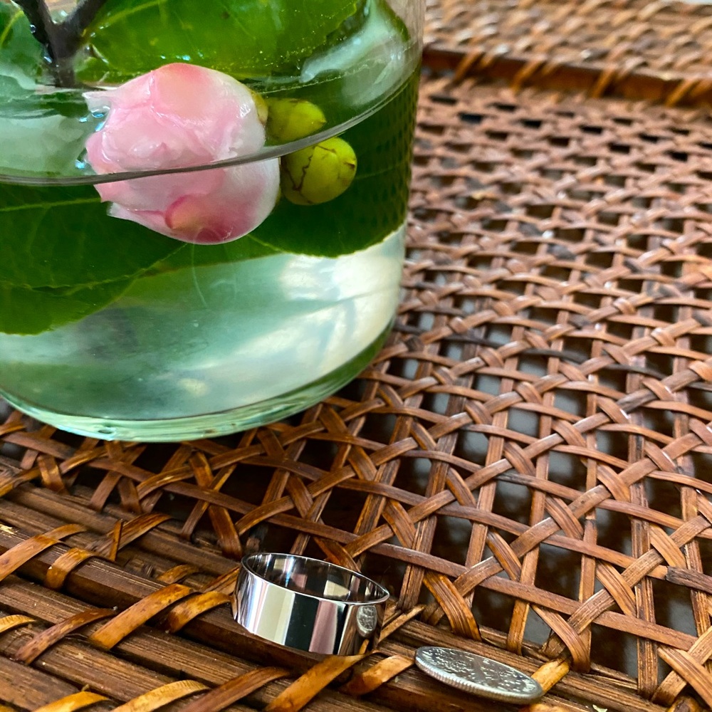 Gents Solid Flat Plain Wedding Band - image 1